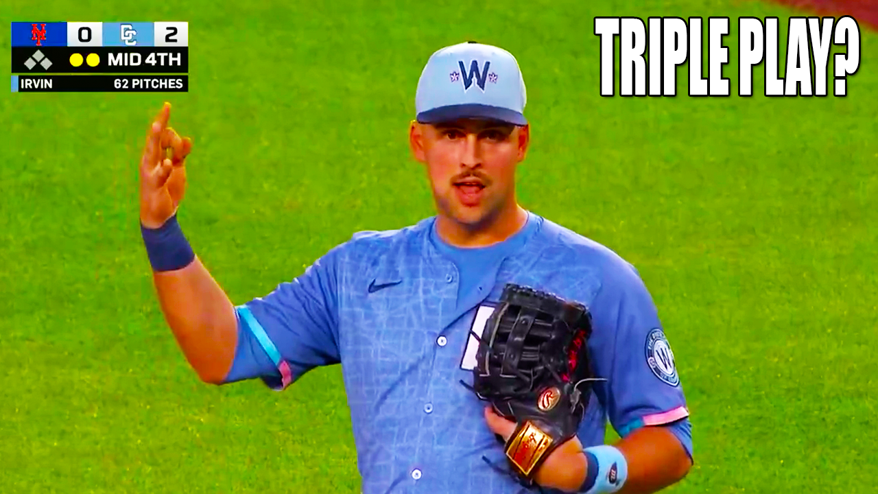 Nathaniel Lowe Triple Play Confusion | Washington Nationals vs New York Mets 2025 MLB Highlights