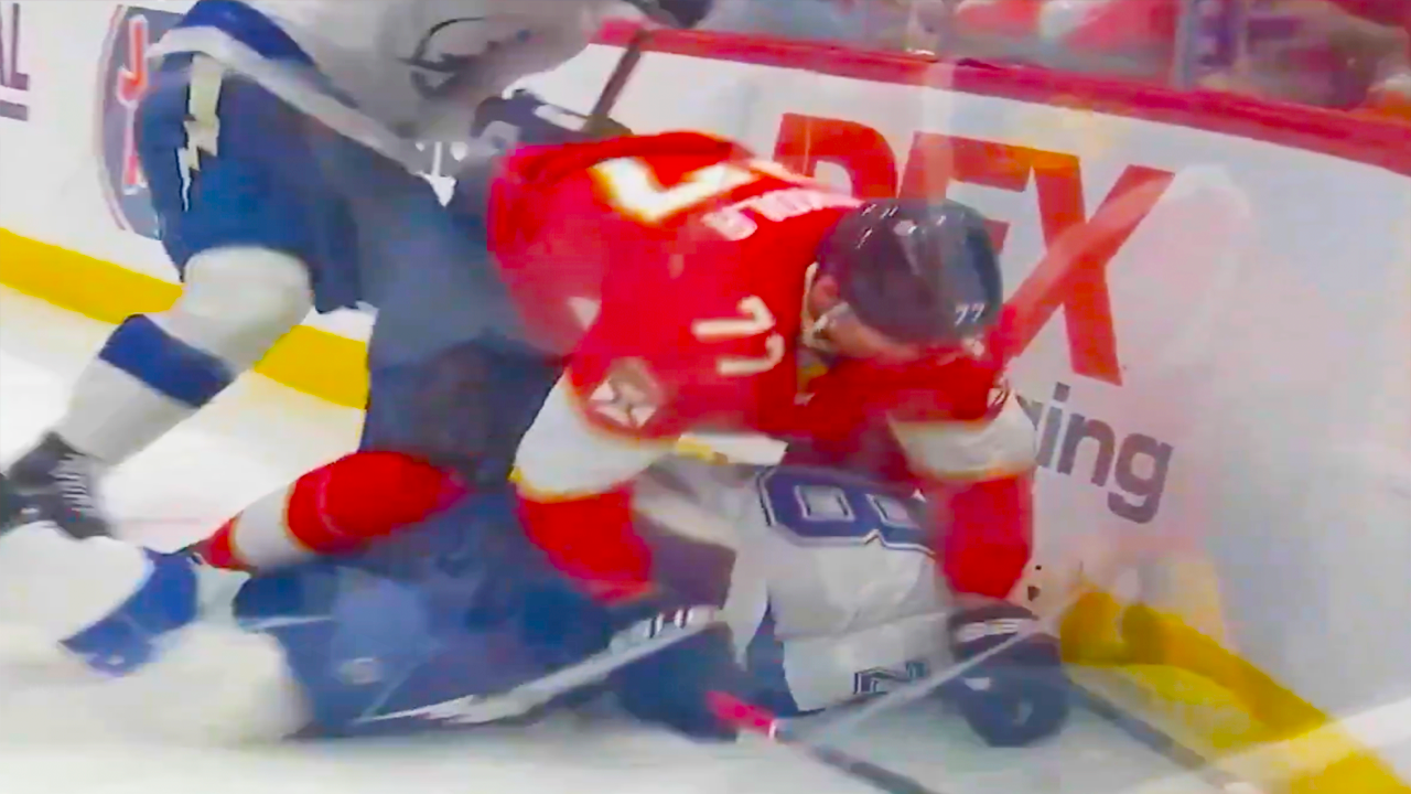 Niko Mikkola Boarding Hit on Zemgus Girgensons | Florida Panthers vs Tampa Bay Lightning 2025 NHL Playoffs Highlights