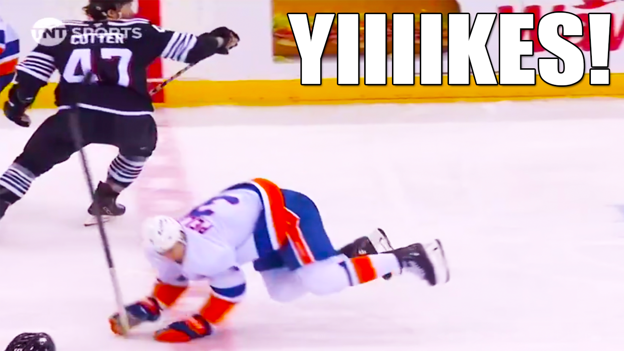 Paul Cotter hit on Adam Pelech, given a match penalty | New York Islanders vs New Jersey Devils 2025 NHL Higlights