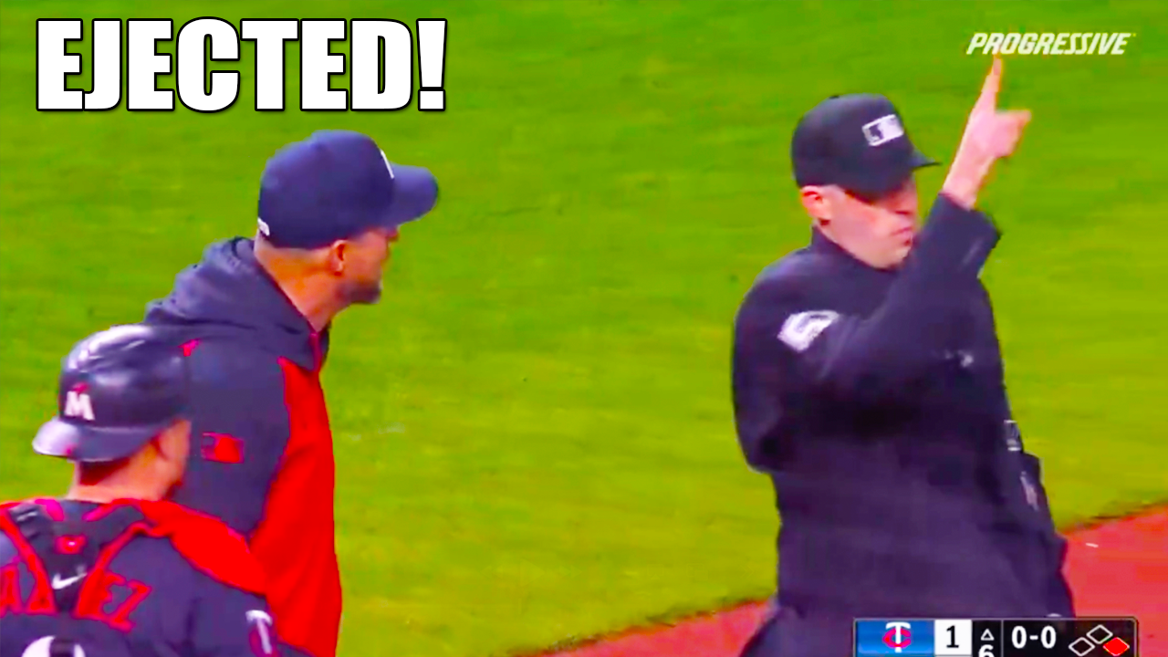 Rocco Baldelli gets ejected after a pitch clock violation | Kansas City Royals vs Minnesota Twins 2025 MLB Highlights