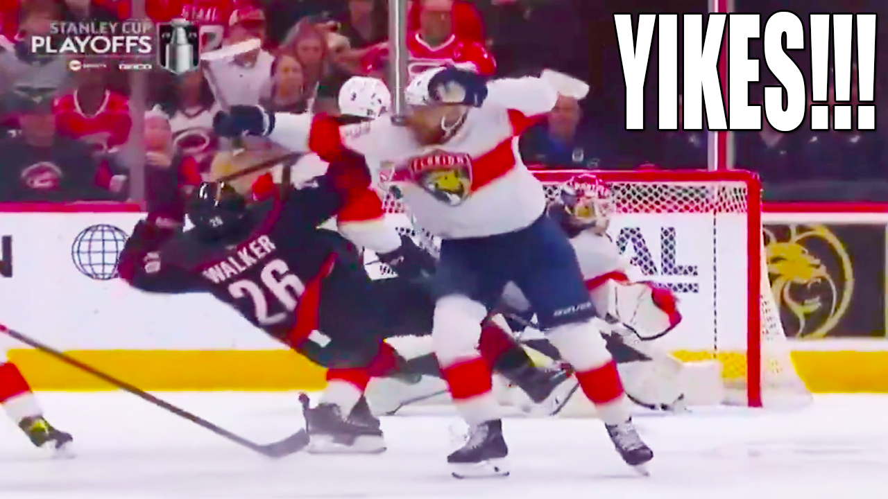 AJ Greer Hit on Sean Walker Injury | Panthers vs Hurricanes 2025 NHL Eastern Conference Final