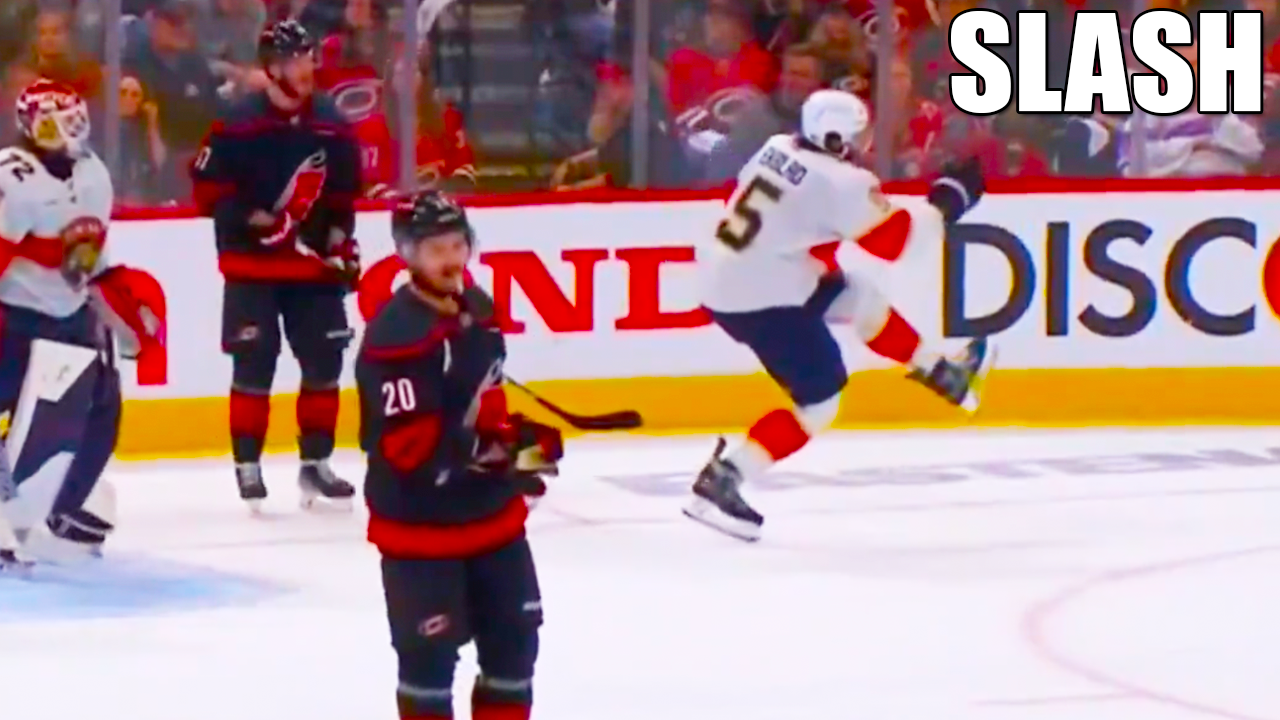 Andrei Svechnikov gave Aaron Ekblad a slash in the back of the leg | Panthers vs Hurricanes 2025 Eastern Conference Final