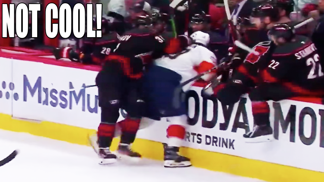 Andrei Svechnikov hits Matthew Tkachuk in the head after interference | Panthers vs Hurricanes