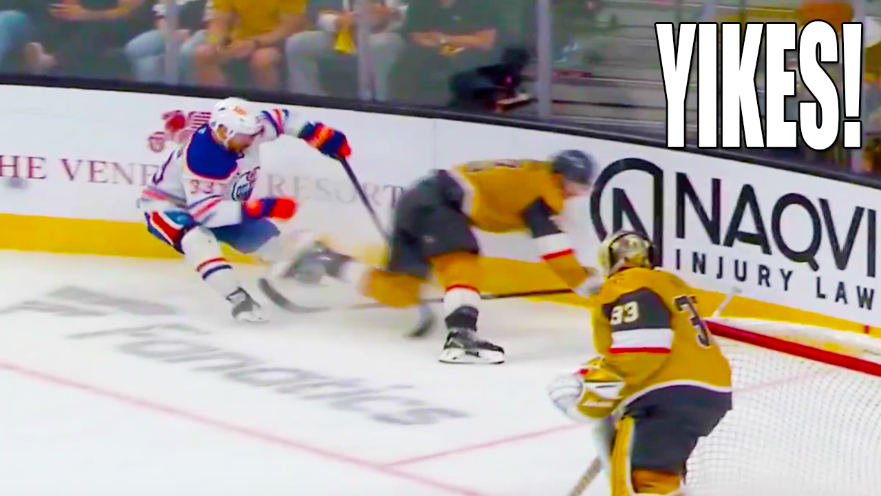 Brayden McNabb Injury Tripping by Viktor Arvidsson | Vegas Golden Knights vs Edmonton Oilers 2025 NHL Playoffs Highlights