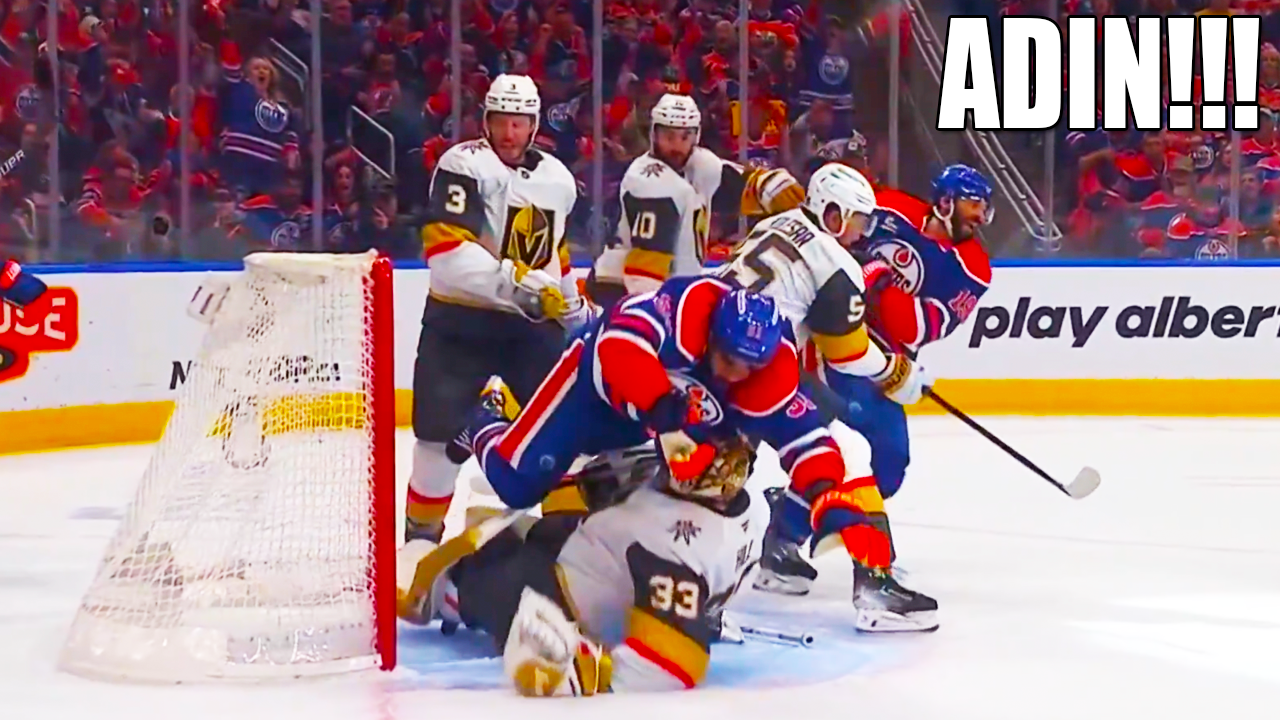 Brayden McNabb Shoves Evander Kane into Adin Hill | Vegas Golden Knights vs Edmonton Oilers 2025 NHL Playoffs Highlights