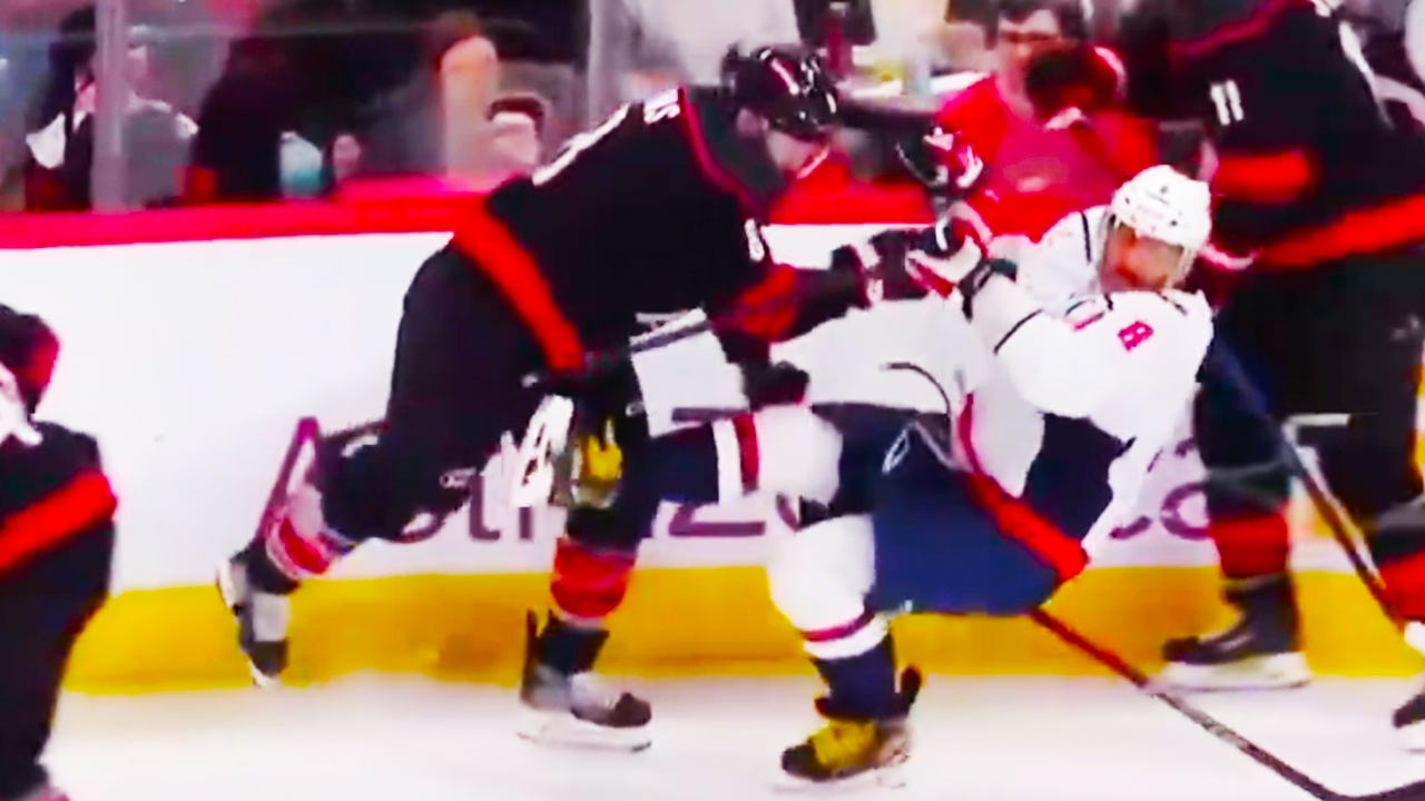 Brent Burns Hit on Alex Ovechkin | Carolina Hurricanes vs Washington Capitals 2025 NHL Playoffs Highlights