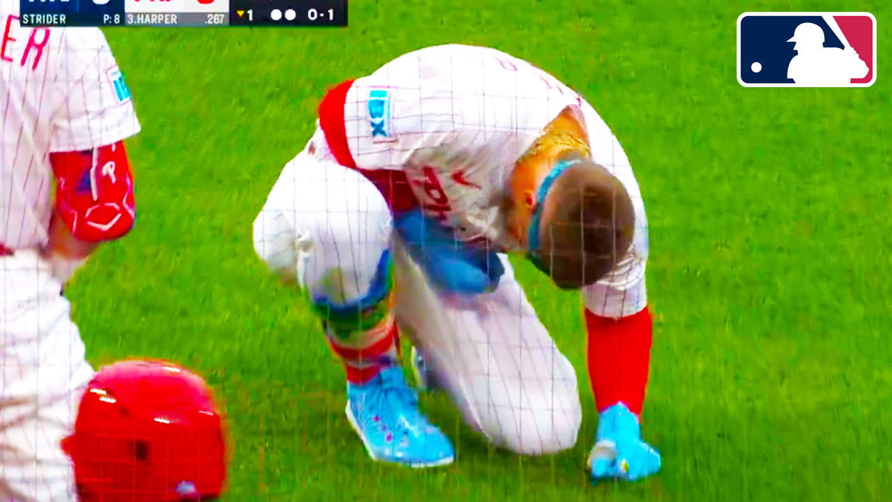 Bryce Harper Injury Hit by Pitch in Elbow by Spencer Strider | Atlanta Braves vs Philadelphia Phillies 2025 MLB Highlights