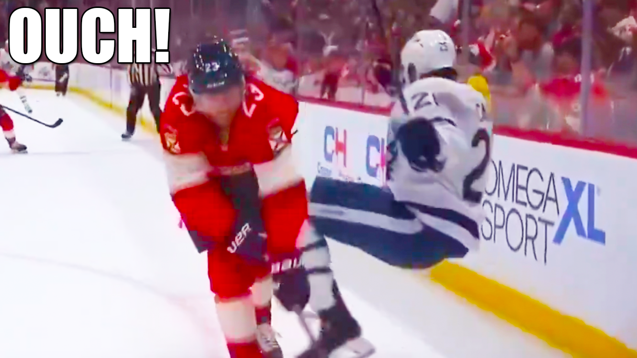 Carter Verhaeghe Hit on Brandon Carlo | Florida Panthers vs Toronto Maple Leafs 2025 NHL Playoffs Highlights