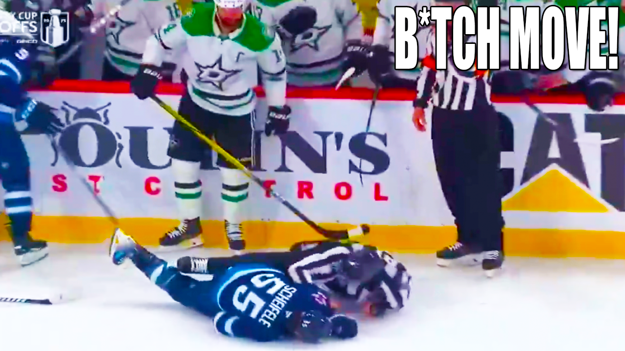Jamie Benn Mark Scheifele Fight Takes Down Linesman | Dallas Stars vs Winnipeg Jets 2025 NHL Playoffs Highlights