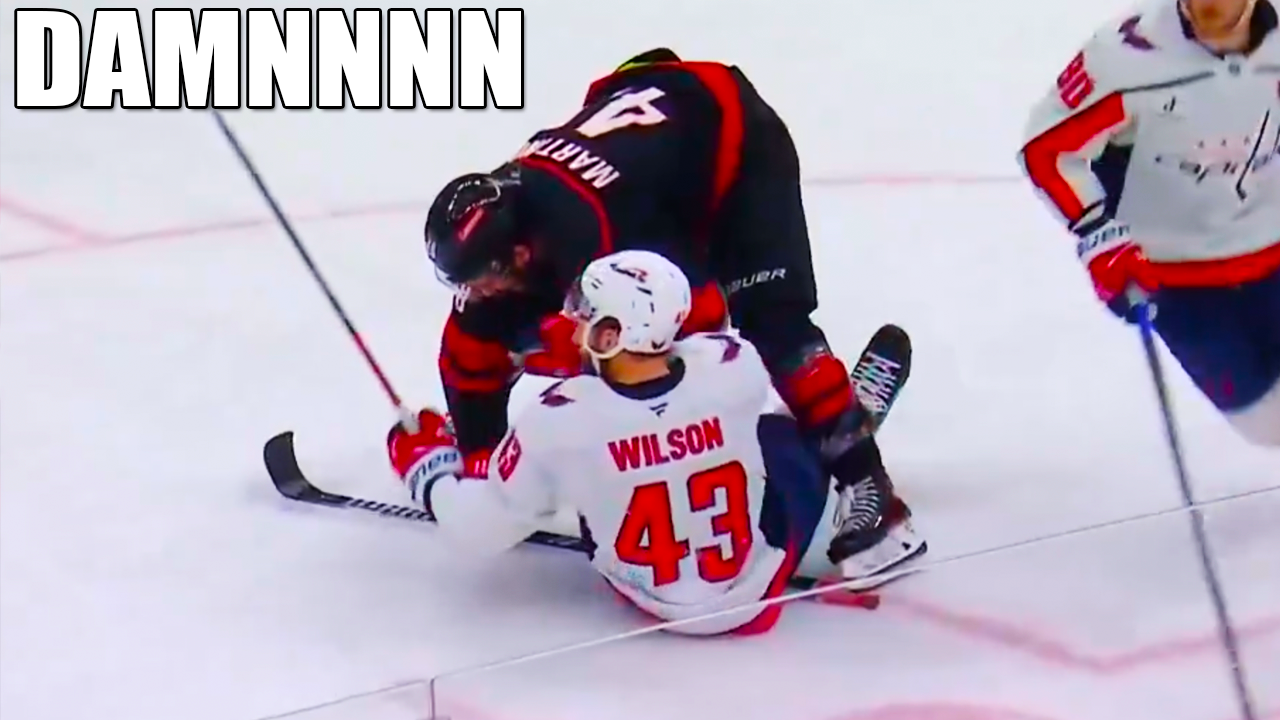 Jordan Martinook Tom Wilson Fights | Washington Capitals vs Carolina Hurricanes 2025 NHL Playoffs Highlights