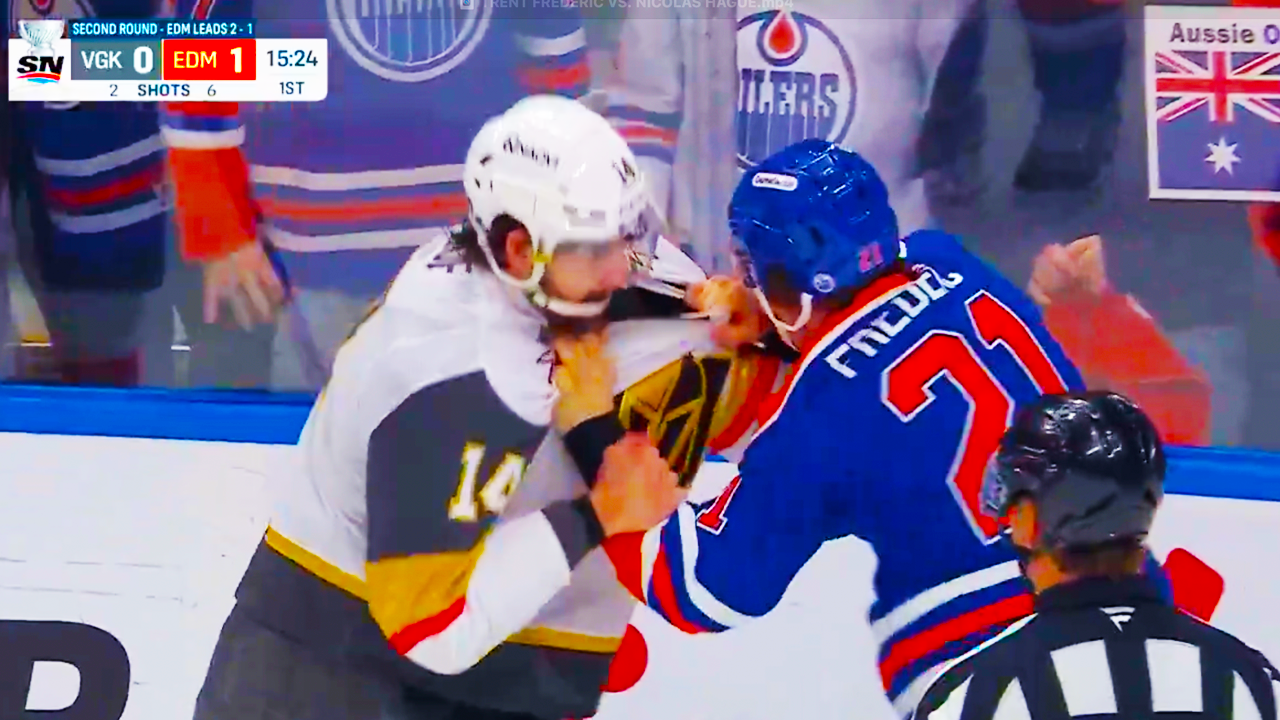 Nicolas Hague Trent Frederic Fight | Edmonton Oilers vs Vegas Golden Knights 2025 NHL Playoffs Highlights