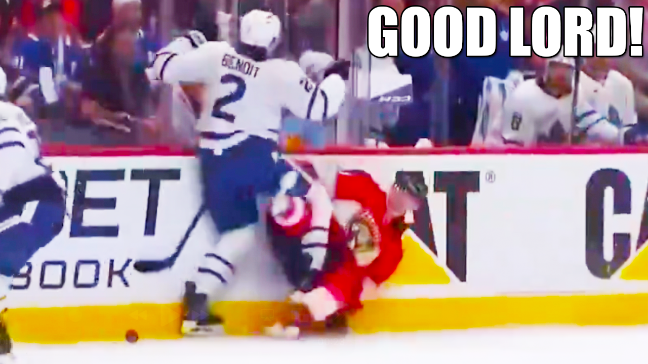 Simon Benoit with a HUGE hit on Gustav Forsling | Toronto Maple Leafs vs Florida Panthers 2025 NHL Playoffs Highlights