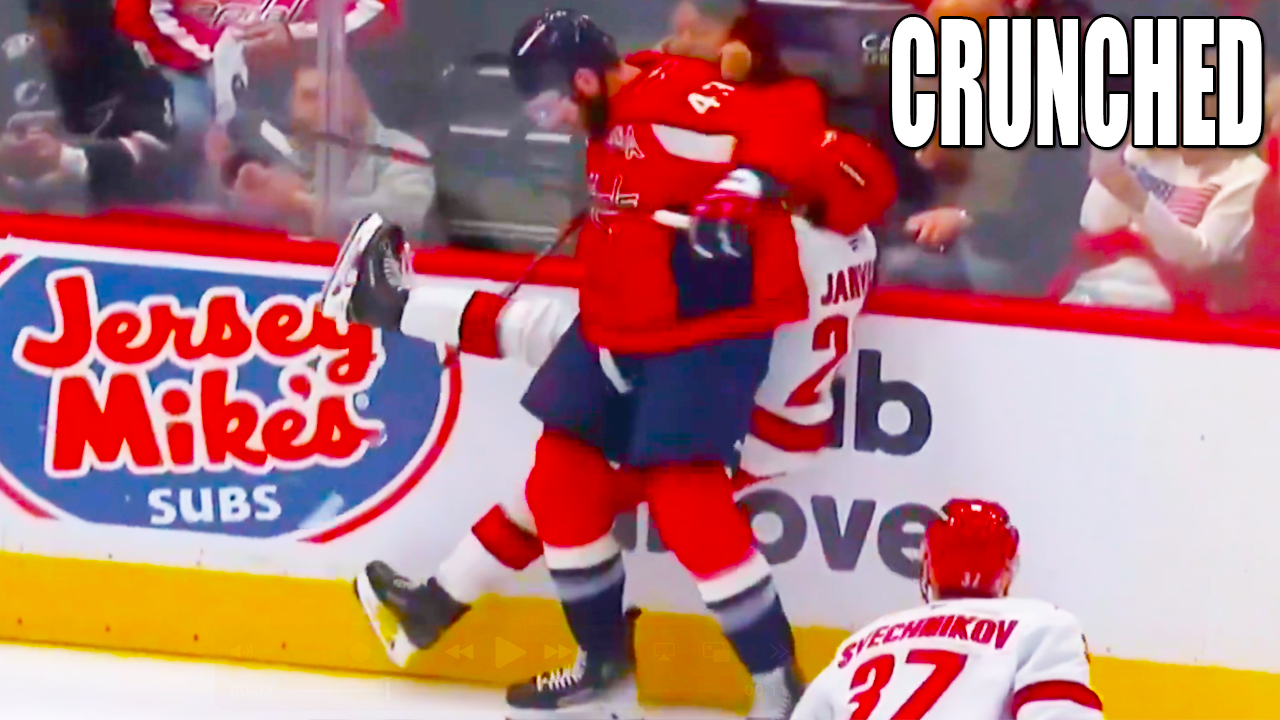 Tom Wilson Hit on Seth Jervis into Boards | Washington Capitals vs Carolina Hurricanes 2025 NHL Playoffs Highlights