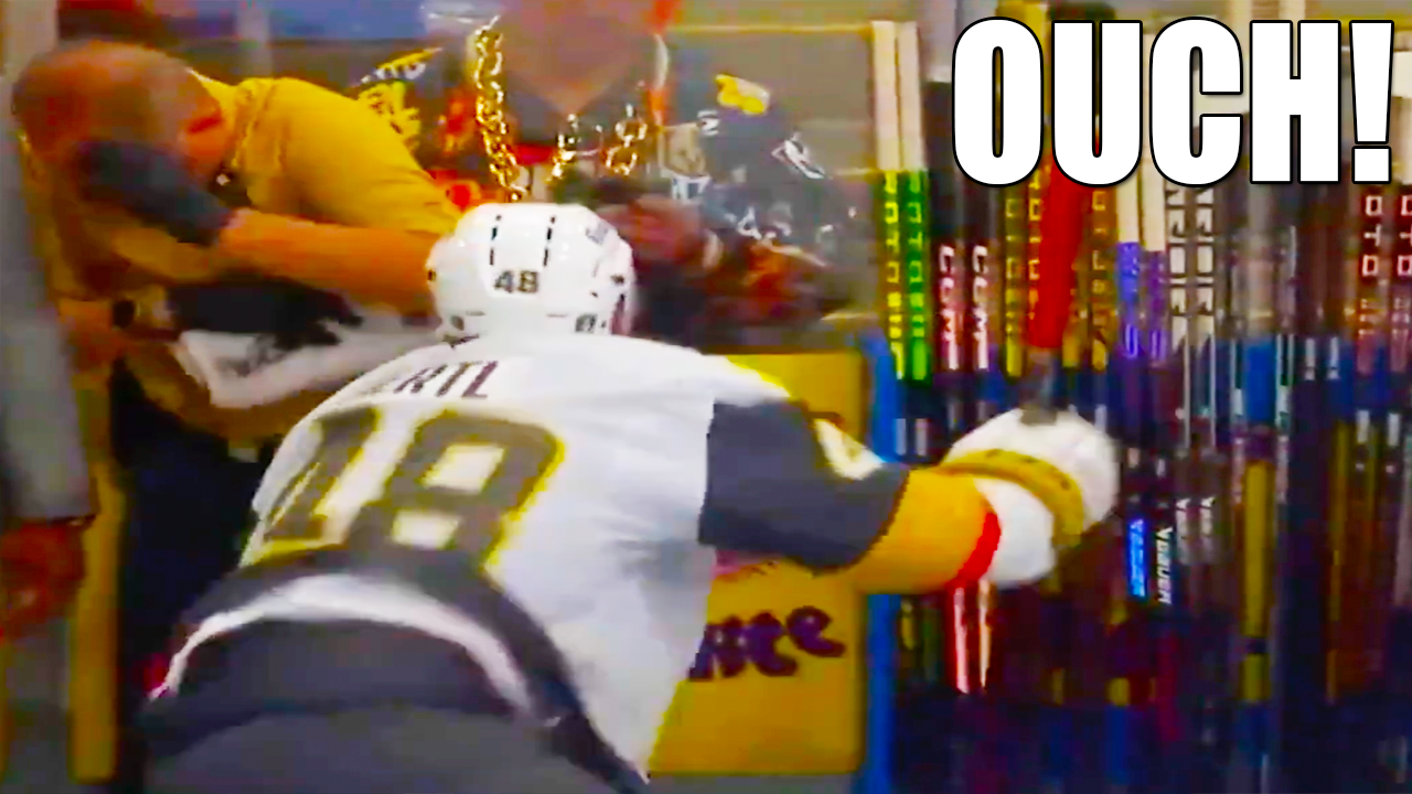 Tomas Hertl Injures Trainer with Stick Smash | Vegas Golden Knights vs Edmonton Oilers 2025 NHL Playoffs Highlights