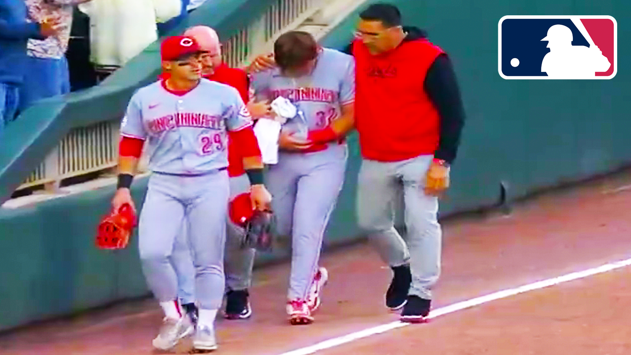 Tyler Callahan Injury (Broken Wrist) Trying to Make Catch | Cincinnati Reds vs Atlanta Braves 2025 MLB Highlights