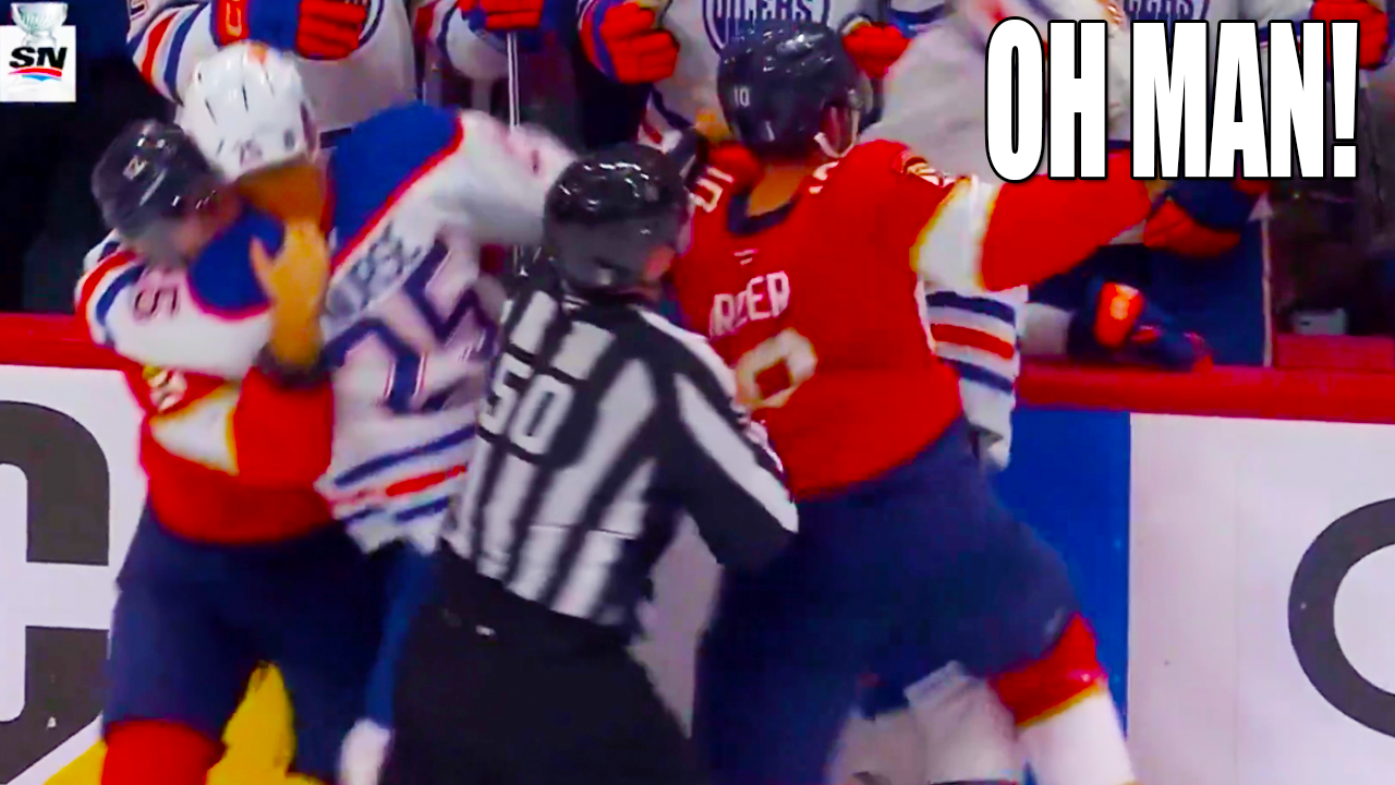 AJ Greer Mattias Ekholm Fight | Oilers vs Florida Panthers 2025 NHL Stanley Cup Final Highlights