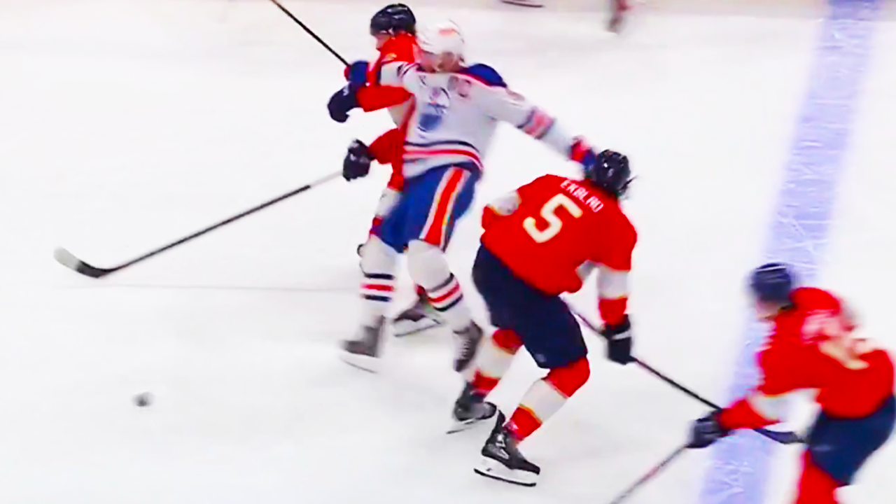 Aaron Ekblad Hit on Connor McDavid | Oilers vs Panthers 2025 NHL Stanley Cup Final