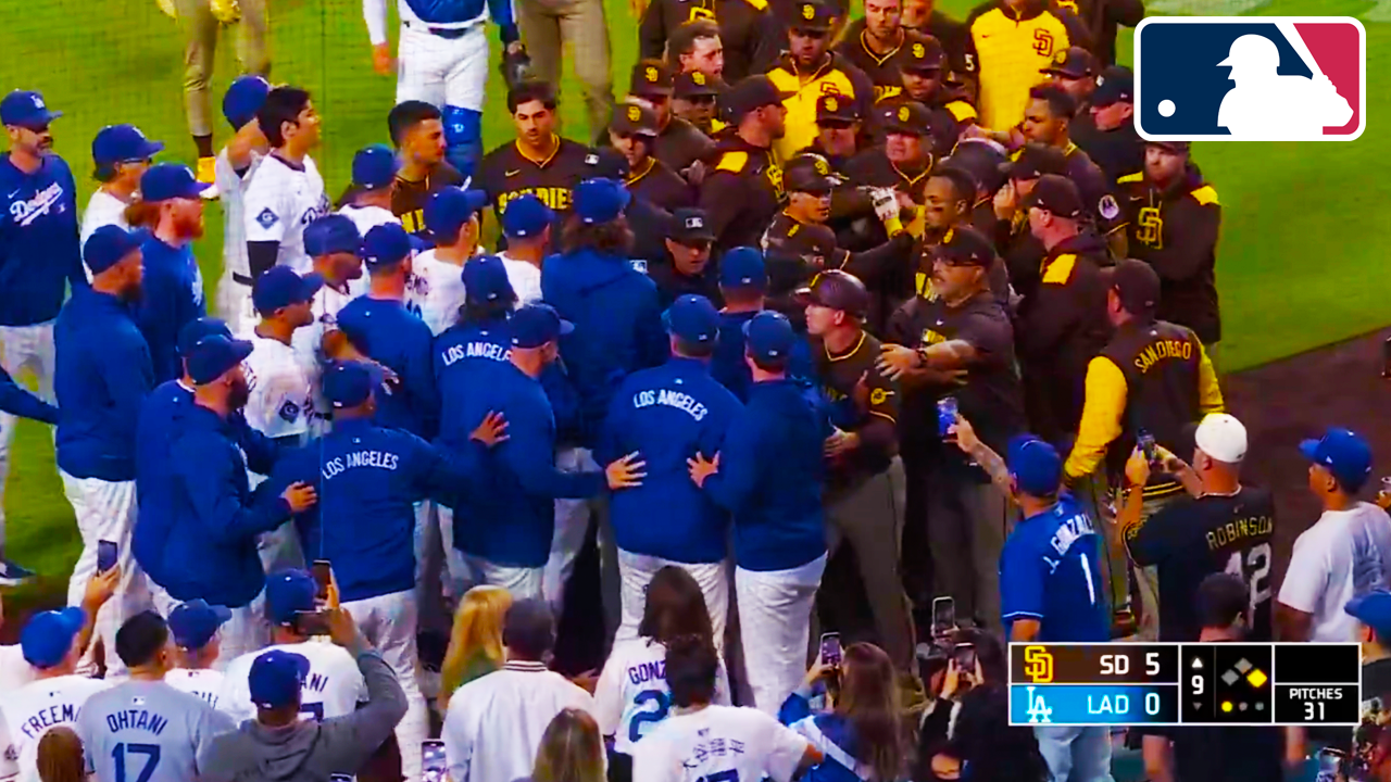 Benches Clear After Fernando Tatis Jr Hit by Pitch – Dave Roberts Mike Shildt Fight | Dodgers vs Padres