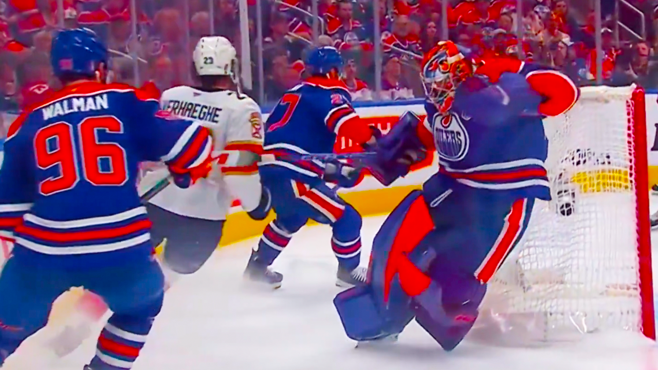 Carter Verhaeghe Hit on Stuart Skinner | Oilers vs Panthers 2025 NHL Stanley Cup Finals