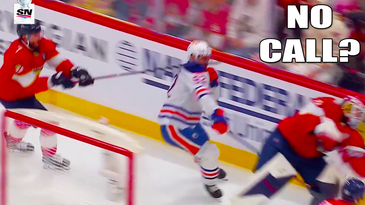 Dmitry Kulikov high stick on Vasily Podkolzin (No Call) | Oilers vs Panthers Game 6 2025 NHL Stanley Cup Final Highlights