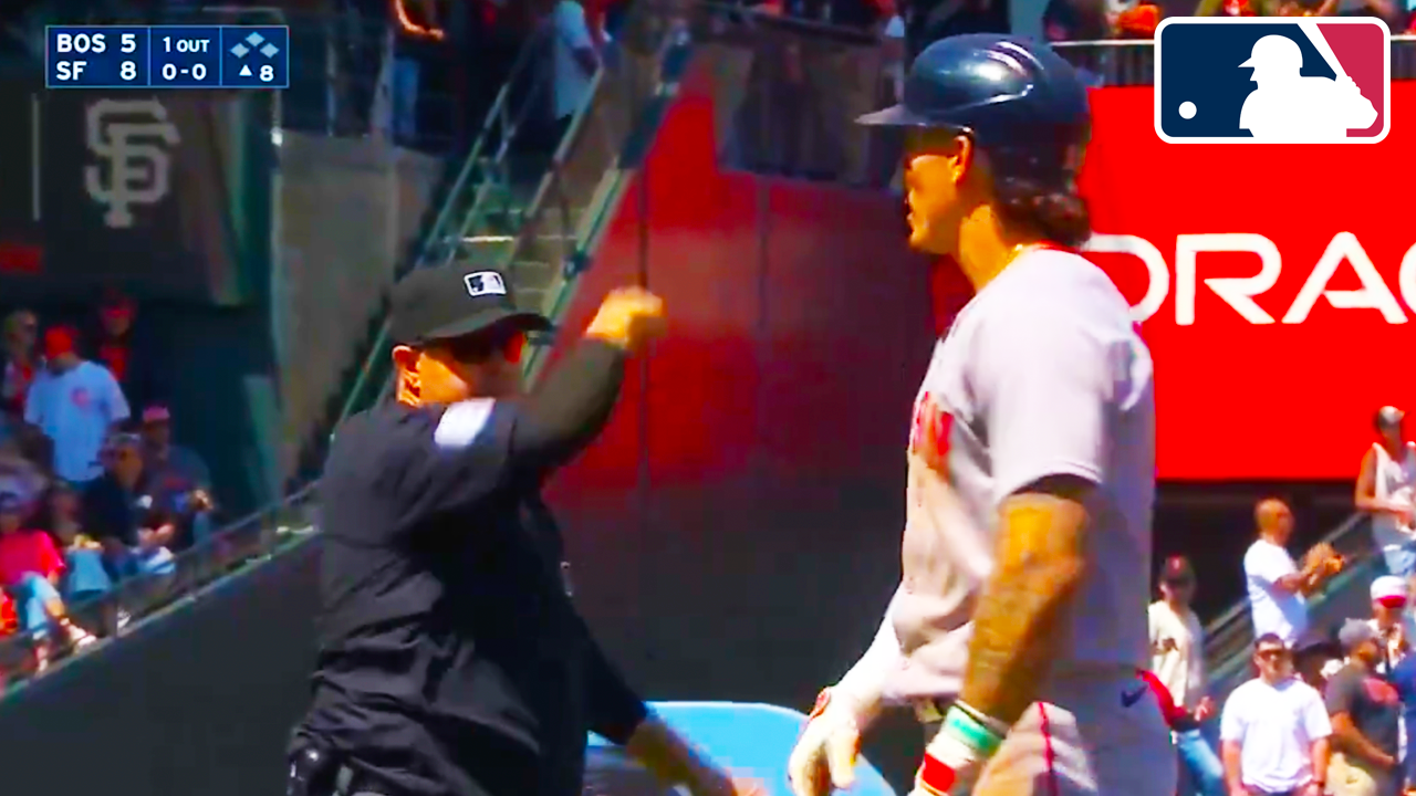 Jarren Duran and Alex Cora Ejected After Replay Confirms Willy Adames Tag | Red Sox vs Giants 2025 MLB Highlights