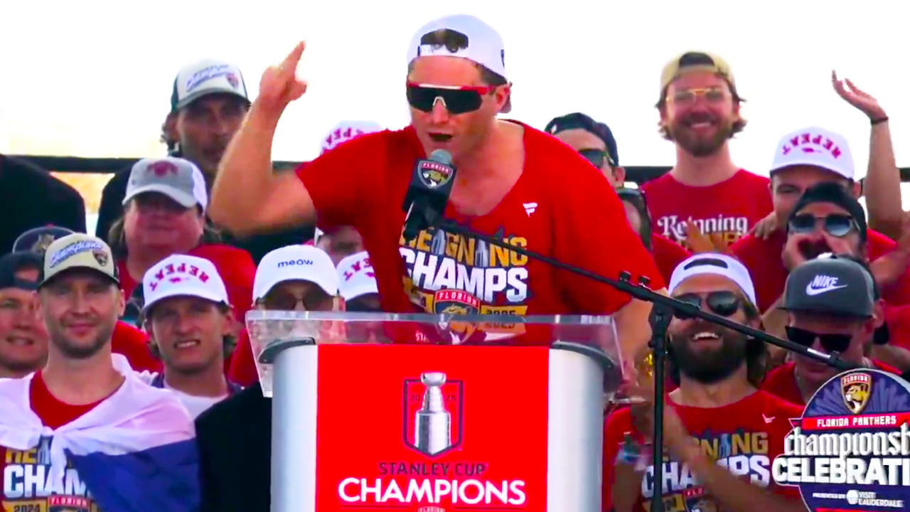 Matthew Tkachuk “I would like to apologize to absolutely fckin nobody because a double champ does whatever he fckin wants!” | Florida Panthers 2025 Championship Celebration