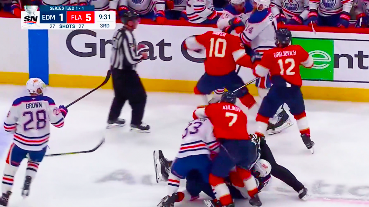 Sam Bennett Trent Frederic Fight 3rd Period Edmonton Florida Brawl | Oilers vs Panthers Highlights