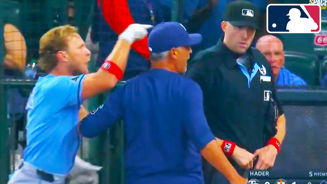 Taylor Walls Ejected by Umpire Nic Lentz for Tapping his Helmet | Houston Astros vs Tampa Bay Rays Highlights