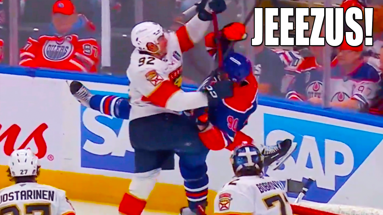 Tomas Nosek Huge Hit on Corey Perry | Panthers vs Oilers 2025 NHL Stanley Cup Final Game 2 Highlights