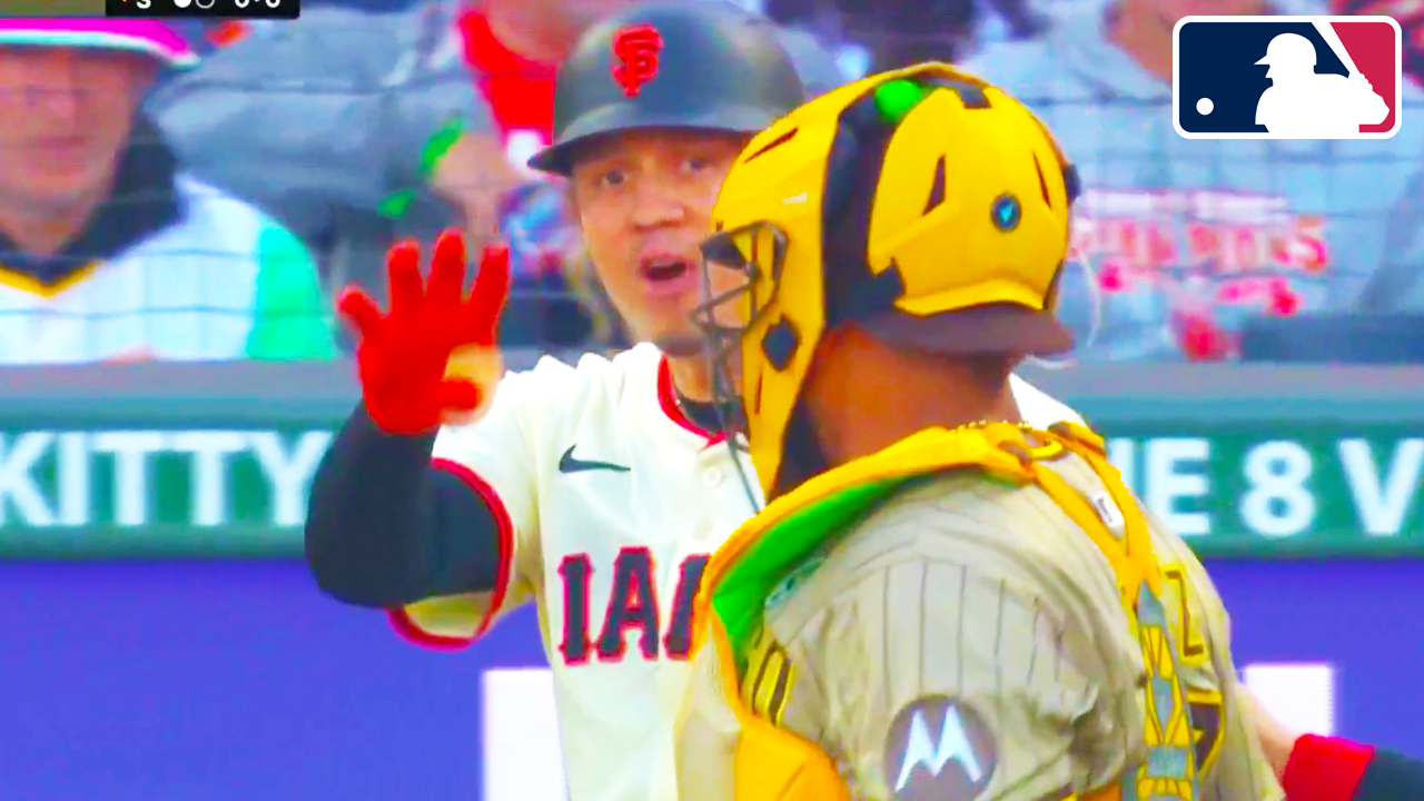 Wilmer Flores hit by pitch, argues w/ Stephen Kolek | San Diego Padres vs San Francisco Giants 2025 MLB Highlights