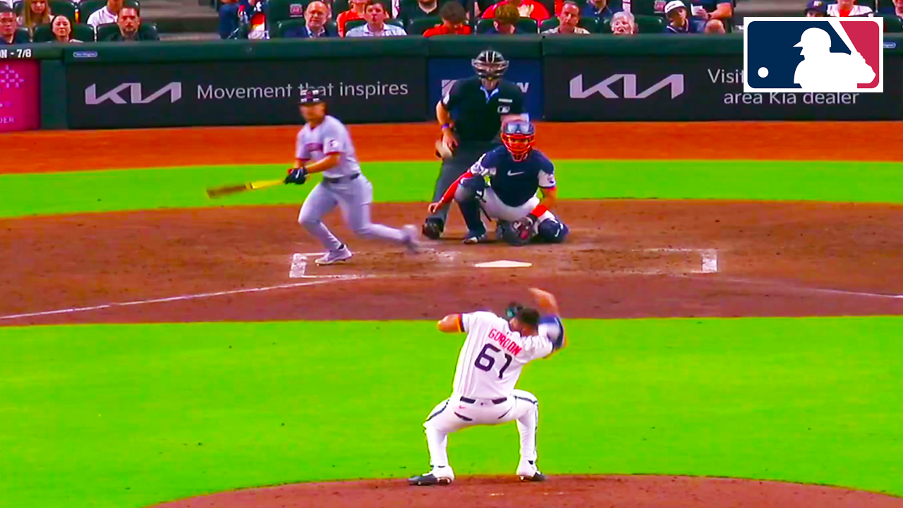 Colton Gordon hit in head with ball comebacker | Guardians vs Astros 2025 MLB Highlights