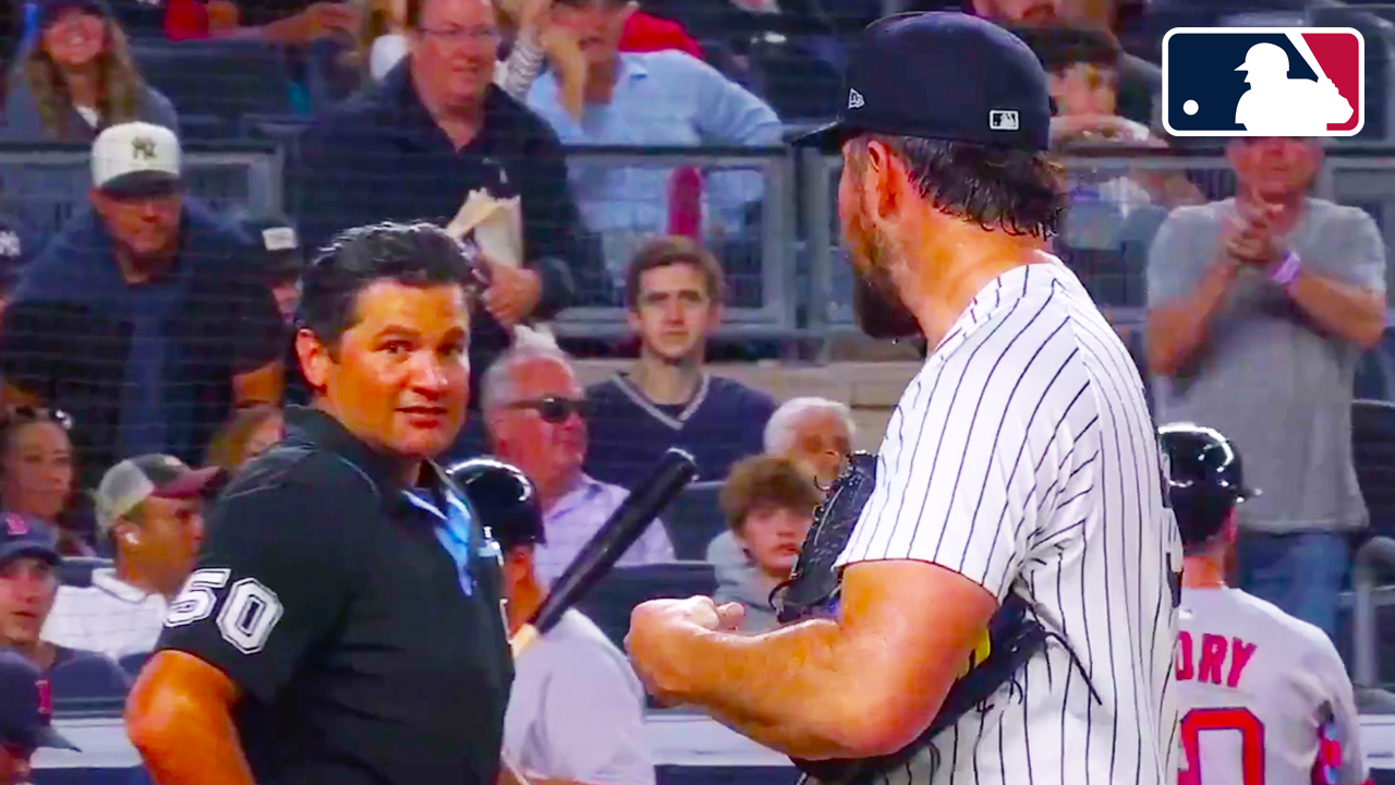 Carlos Rodon chirps umpire over 3-2 calls while exiting game | Yankees vs Red Sox 2025 MLB Highlights