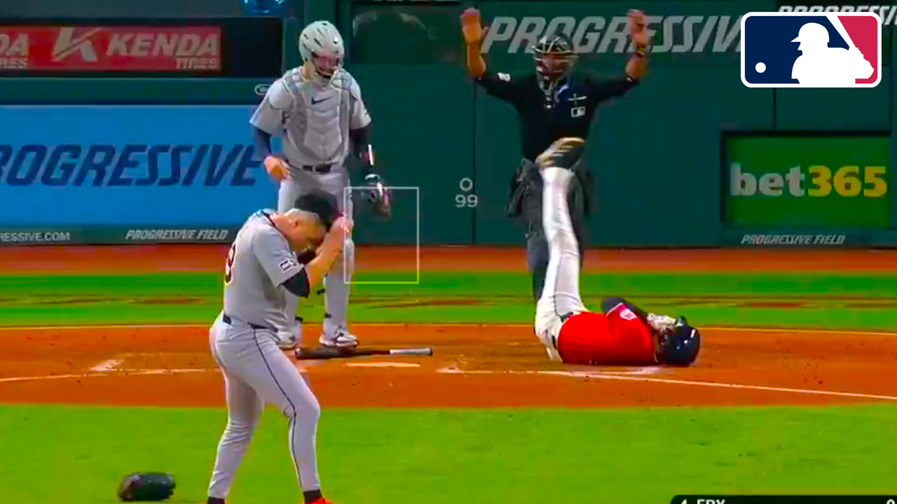 David Fry Injury Hit in Face with Pitch by Tarik Skubal | Guardians vs Tigers 2025 MLB Highlights