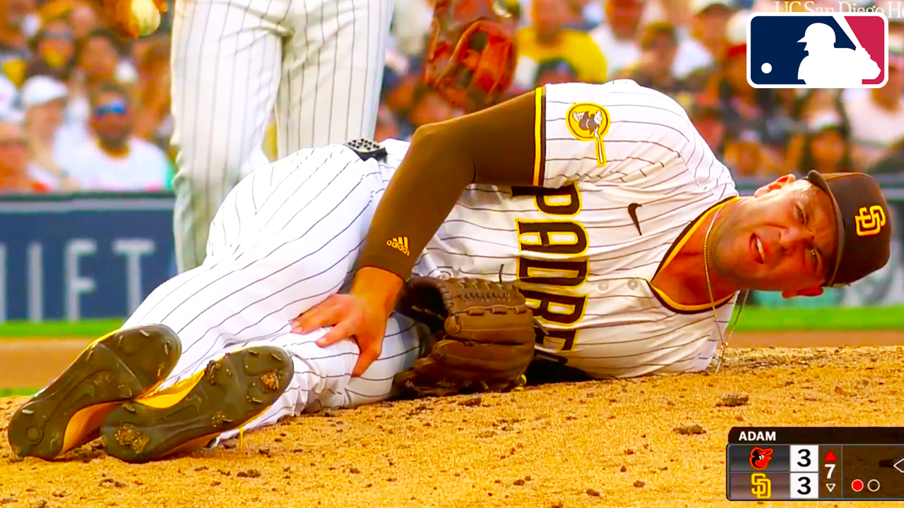 Jason Adam Carted Off After Knee Injury on Mound | Orioles vs Padres 2025 MLB Highlights