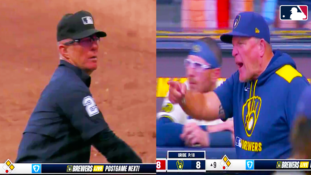 Pat Murphy Ejected Arguing JT Realmuto Check Swing Call | Brewers vs Phillies 2025 MLB Highlights