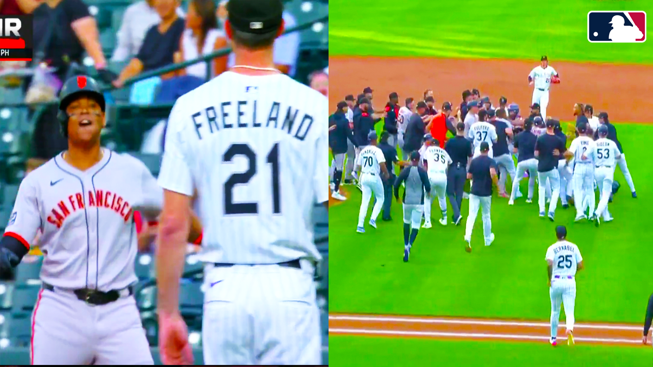Rafael Devers Kyle Freeland Fight Benches Clear After Home Run | Giants vs Rockies 2025 MLB Highlights