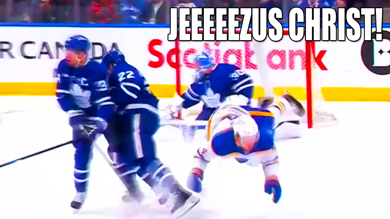 Jake McCabe HUGE HIT on Bowen Byram | Buffalo Sabres vs Toronto Maple Leafs 2025 Highlights