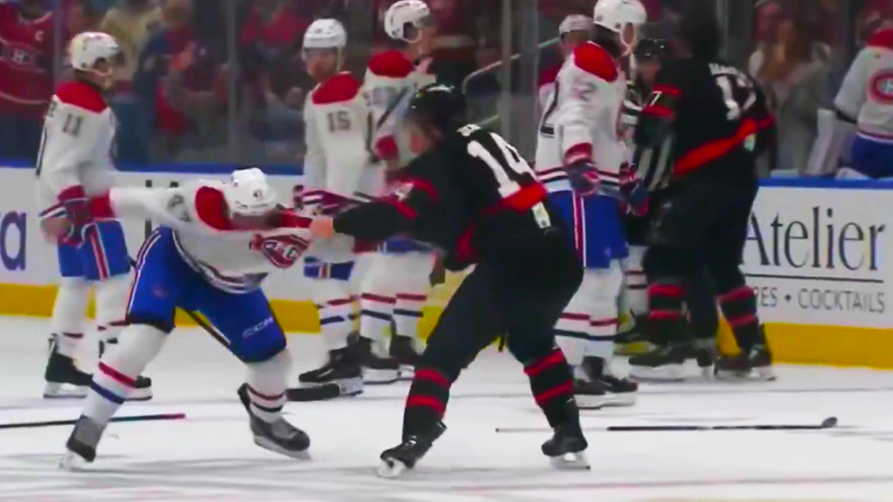 Jayden Struble Cross-Check on Jan Jenik Leads to Scrap with Zack MacEwen & Arber Xhekaj | Canadiens vs Senators 2025 NHL Pre-Season Highlights