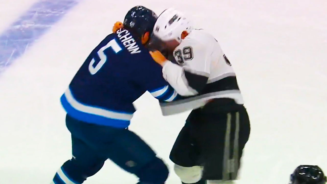 Jeff Malott Luke Schenn Fight | LA Kings vs Winnipeg Jets 2025 NHL Highlights