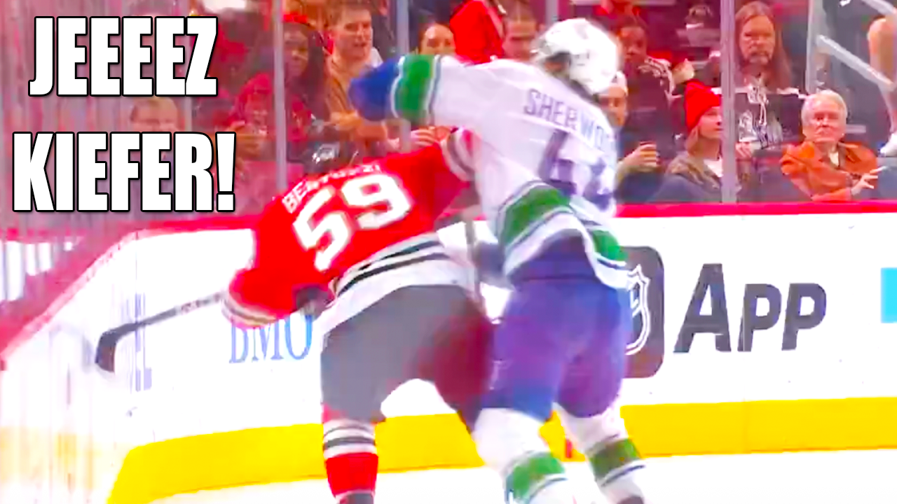 Kiefer Sherwood Tyler Bertuzzi Fight | Chicago Blackhawks vs Vancouver Canucks 2025 NHL Highlights