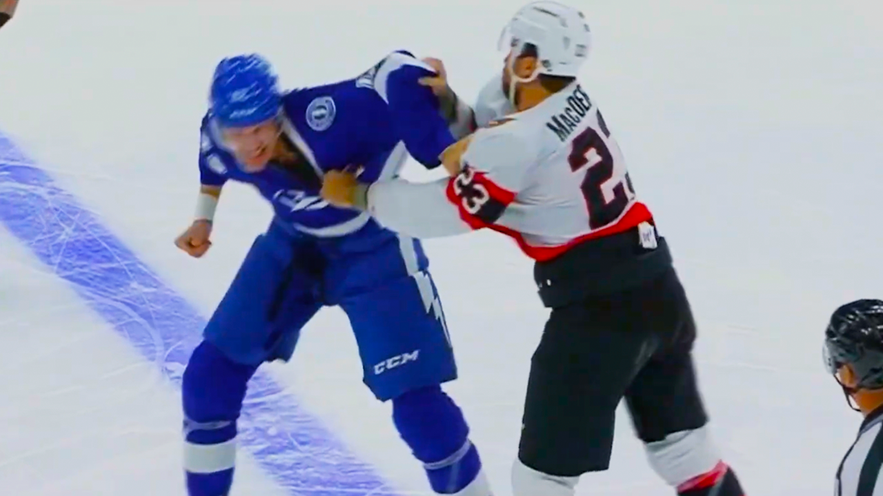 Kurtis MacDermid Curtis Douglas Fight | Ottawa Senators vs Tampa Bay Lightning 2025 NHL Highlights