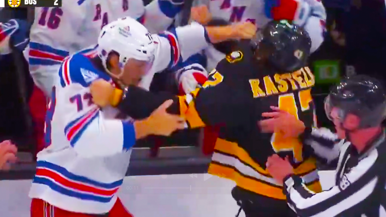 Matt Rempe Mark Kastelic Fight | New York Rangers vs Boston Bruins 2025 NHL Pre Season Highlights
