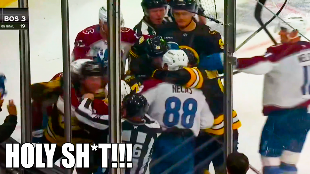 Nathan MacKinnon Charlie McAvoy Fight Scrum at the end of the game | Bruins vs Avalanche 2025 Highlights