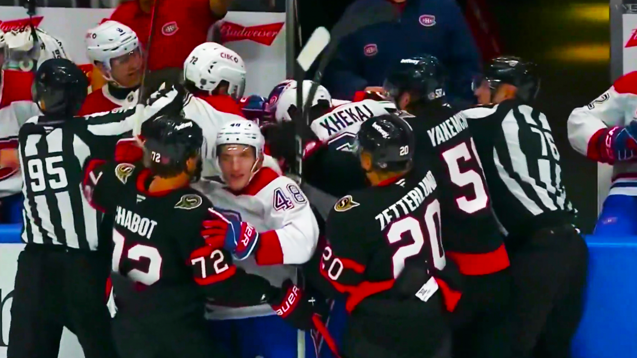 Ottawa Montreal Third Period Fight / Brawl | Canadiens vs Senators 2025 NHL Pre-Season Highlights