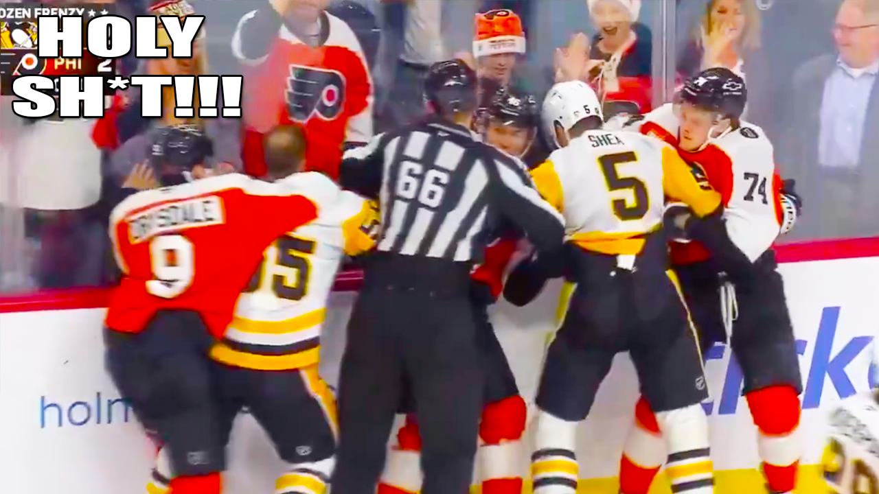 Tyson Foerster Parker Wotherspoon Overtime Fight Scrap | Penguins vs Flyers Frozen Frenzy Highlights