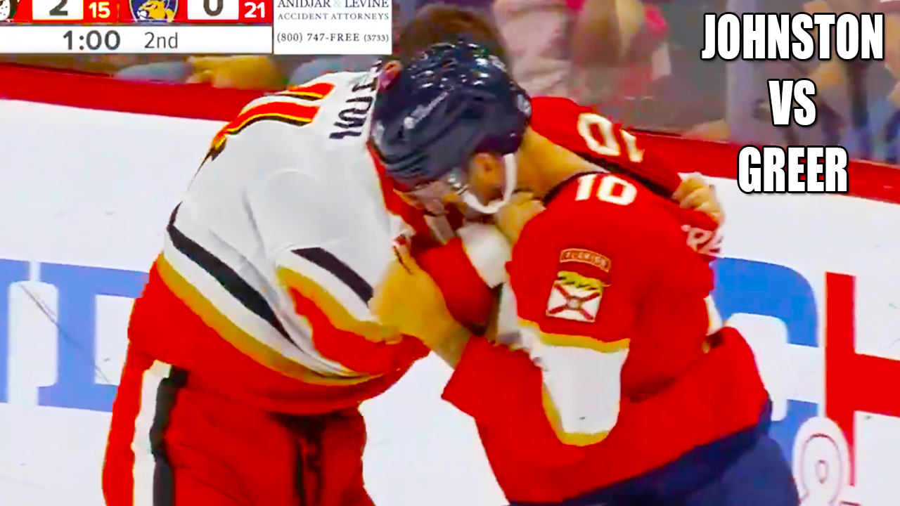 Ross Johnston AJ Greer Fight | Anaheim Ducks vs Florida Panthers 2025 Highlights