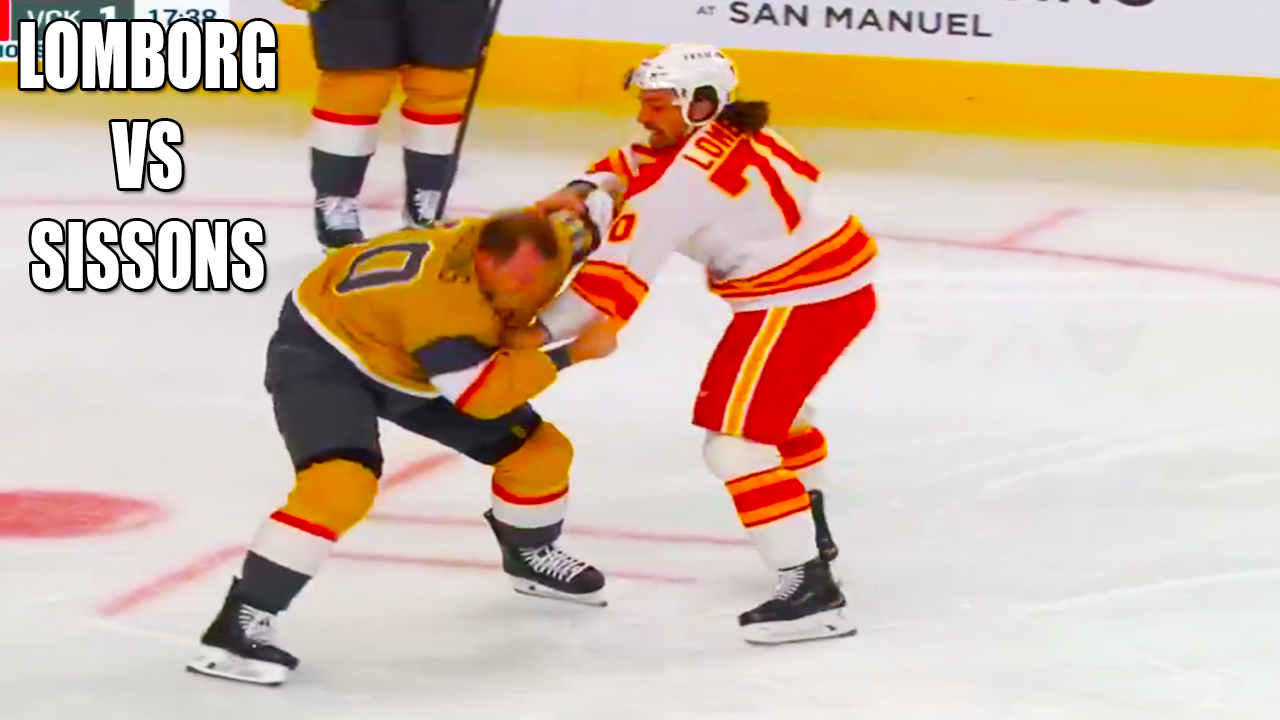 Ryan Lomborg Colton Sissons Fight | Calgary Flames vs Vegas Golden Knights 2025 Highlights