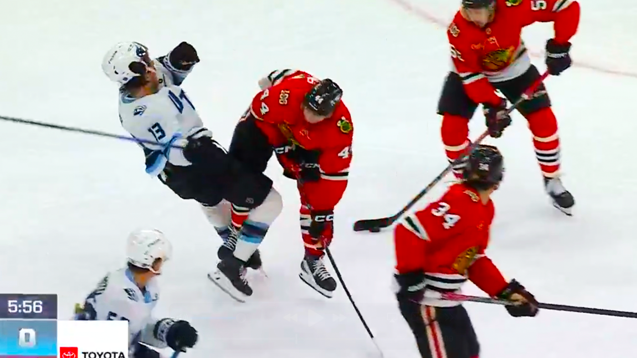 Wyatt Kaiser HUGE Hit on Brandon Tanev | Chicago Blackhawks vs Utah Mammoth 2025 NHL Highlights