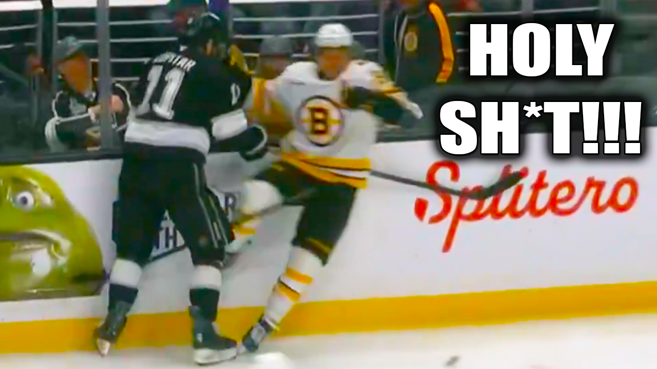 Anze Kopitar Hit on David Pastrnak | LA Kings vs Boston Bruins 2025 Highlights