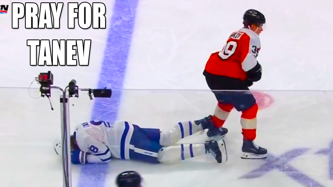 Chris Tanev Injury Goes Limp After Hit on Ice | Maple Leafs vs Flyers 2025 Highlights
